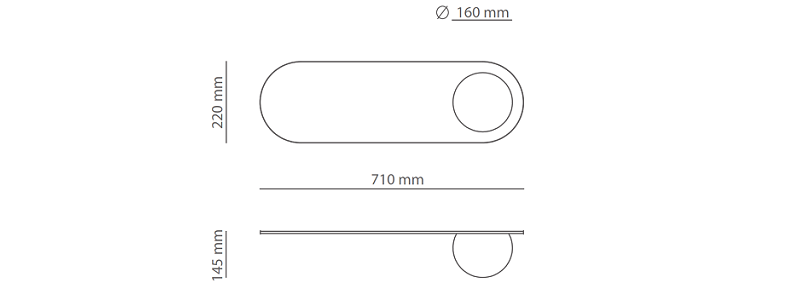 Circ Mirror light dimensions