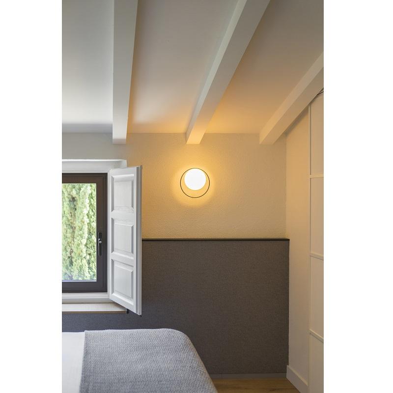 Estiluz Circ Small Round Mirror LED Wall Sconce - Color: Grey/Matte - 037022370_1x113702002